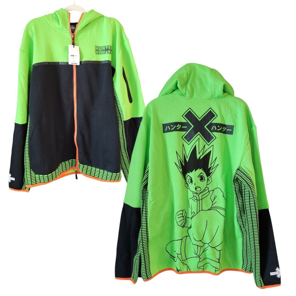 atsuko Hunter x Hunter Gon‎ Fleece Jacket Size Large Hooded Anime Licensed NWT